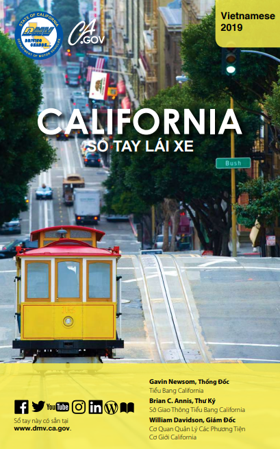 Sổ tay lái xe tại California, Hoa Kỳ năm 2019